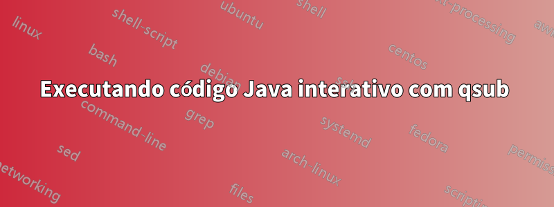 Executando código Java interativo com qsub