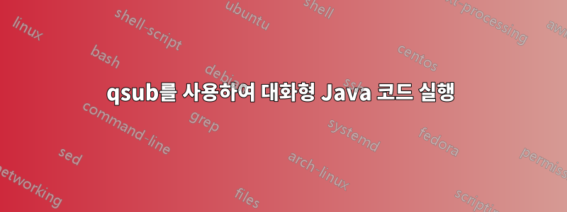 qsub를 사용하여 대화형 Java 코드 실행