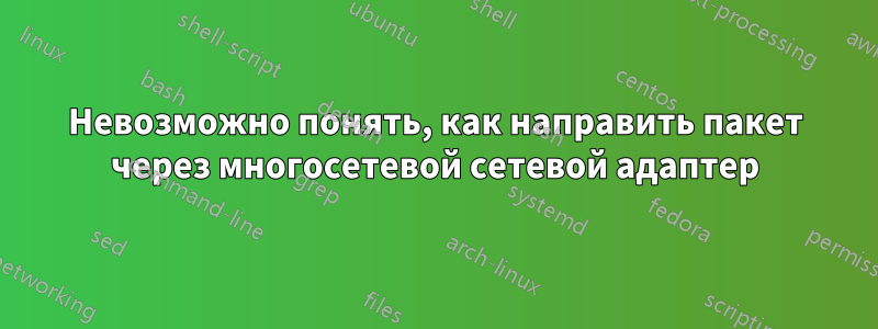 Невозможно понять, как направить пакет через многосетевой сетевой адаптер