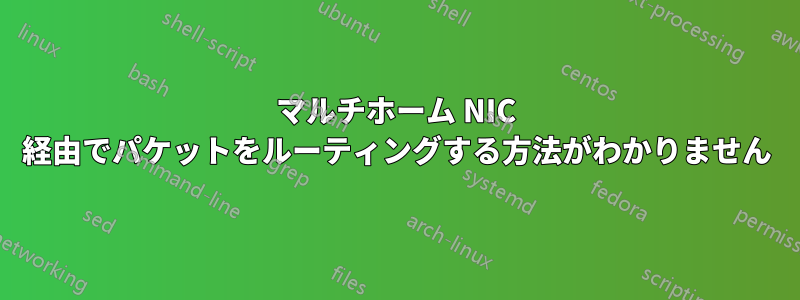 マルチホーム NIC 経由でパケットをルーティングする方法がわかりません