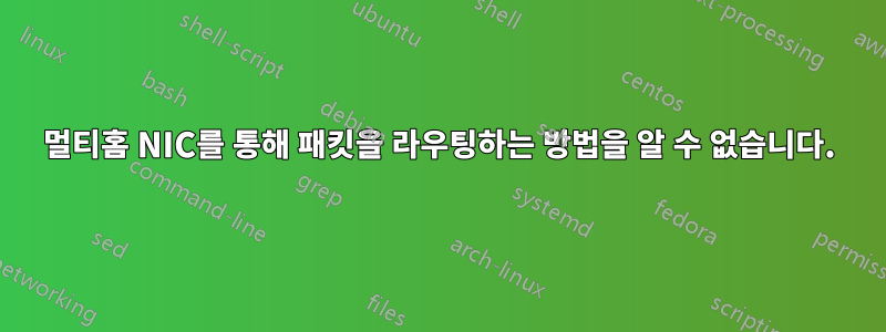 멀티홈 NIC를 통해 패킷을 라우팅하는 방법을 알 수 없습니다.