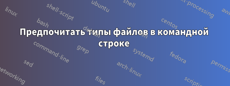 Предпочитать типы файлов в командной строке