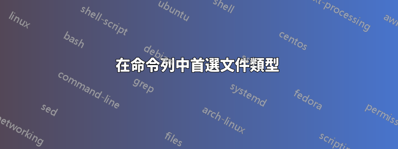 在命令列中首選文件類型