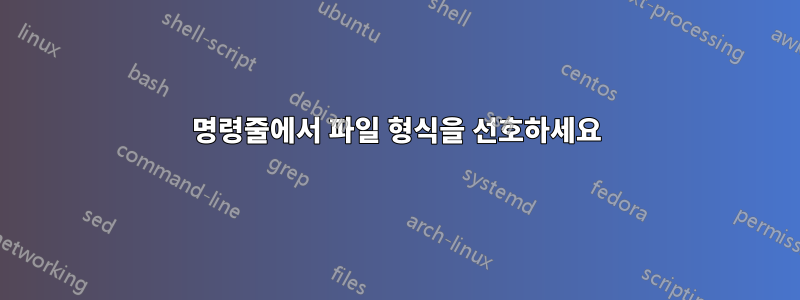 명령줄에서 파일 형식을 선호하세요