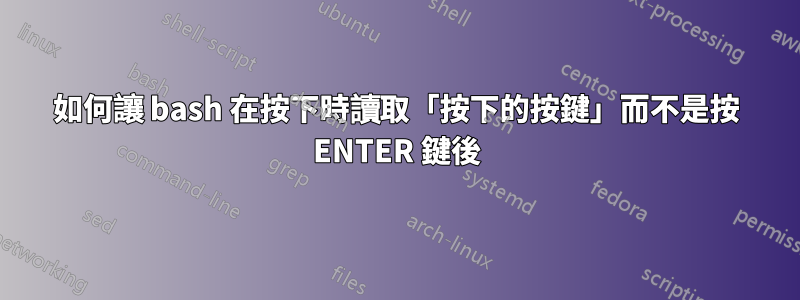 如何讓 bash 在按下時讀取「按下的按鍵」而不是按 ENTER 鍵後