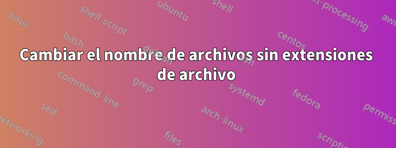 Cambiar el nombre de archivos sin extensiones de archivo