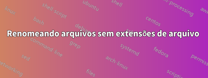 Renomeando arquivos sem extensões de arquivo