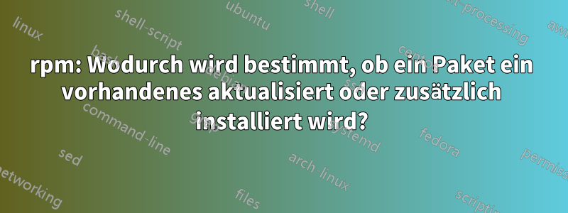 rpm: Wodurch wird bestimmt, ob ein Paket ein vorhandenes aktualisiert oder zusätzlich installiert wird?