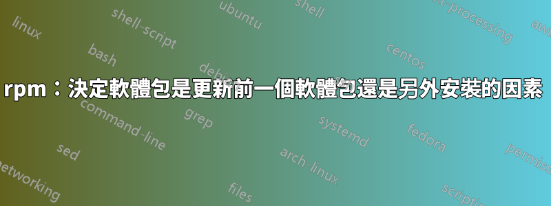 rpm：決定軟體包是更新前一個軟體包還是另外安裝的因素
