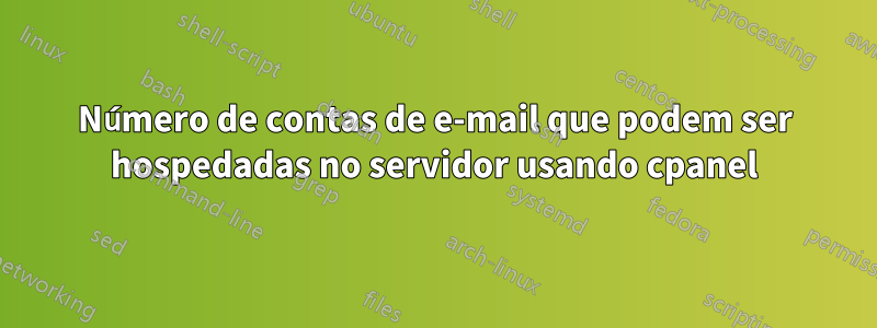 Número de contas de e-mail que podem ser hospedadas no servidor usando cpanel