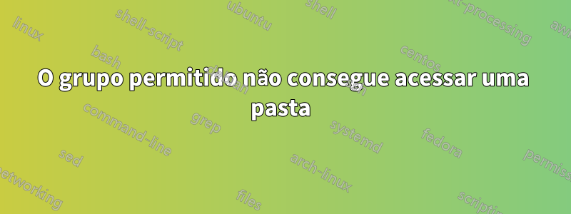 O grupo permitido não consegue acessar uma pasta 