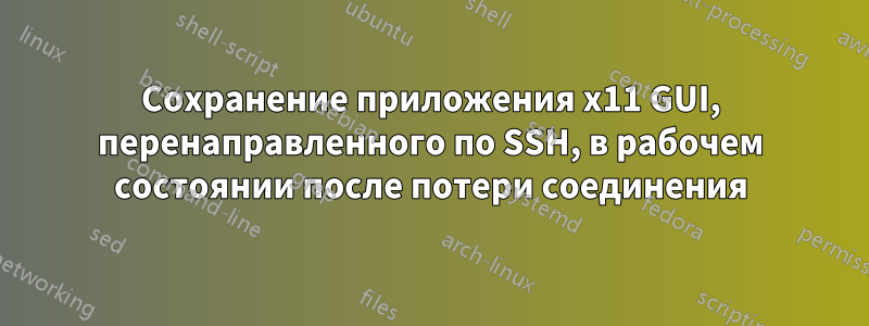 Сохранение приложения x11 GUI, перенаправленного по SSH, в рабочем состоянии после потери соединения