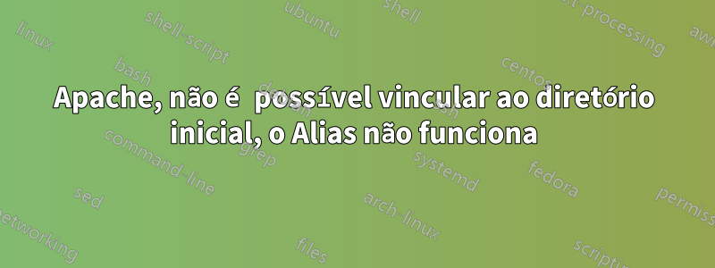 Apache, não é possível vincular ao diretório inicial, o Alias ​​não funciona
