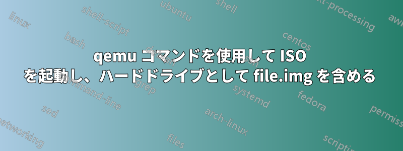 qemu コマンドを使用して ISO を起動し、ハードドライブとして file.img を含める