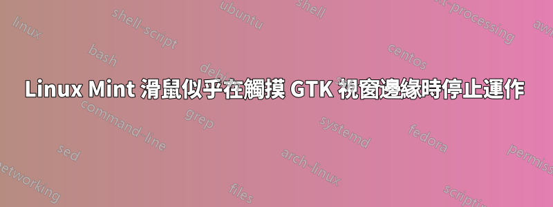 Linux Mint 滑鼠似乎在觸摸 GTK 視窗邊緣時停止運作