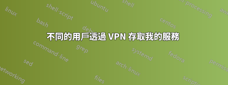 不同的用戶透過 VPN 存取我的服務