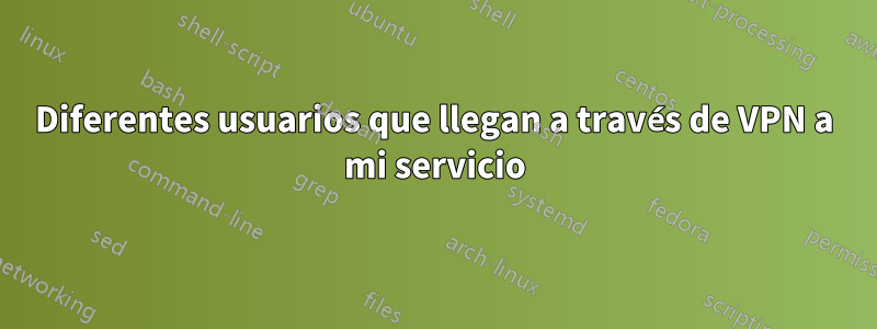 Diferentes usuarios que llegan a través de VPN a mi servicio
