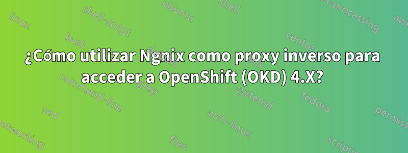 ¿Cómo utilizar Ngnix como proxy inverso para acceder a OpenShift (OKD) 4.X?
