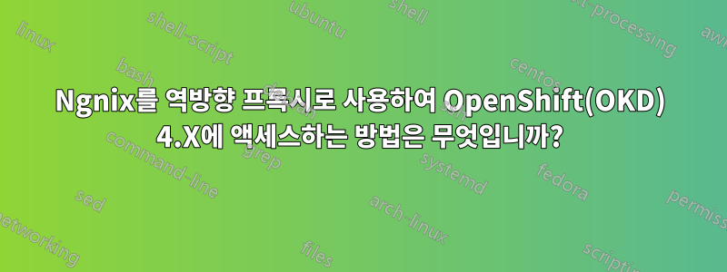 Ngnix를 역방향 프록시로 사용하여 OpenShift(OKD) 4.X에 액세스하는 방법은 무엇입니까?