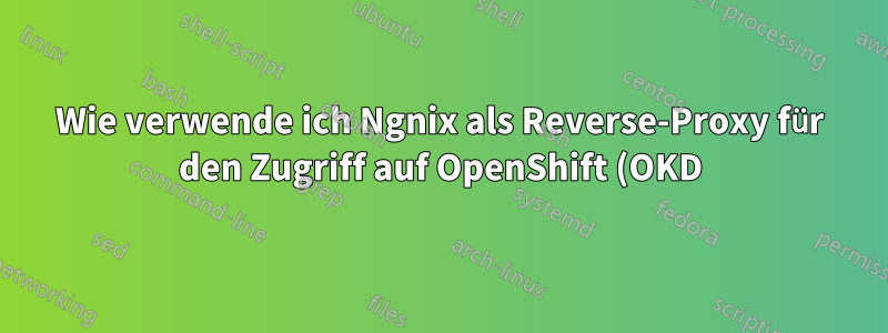 Wie verwende ich Ngnix als Reverse-Proxy für den Zugriff auf OpenShift (OKD) 4.X?