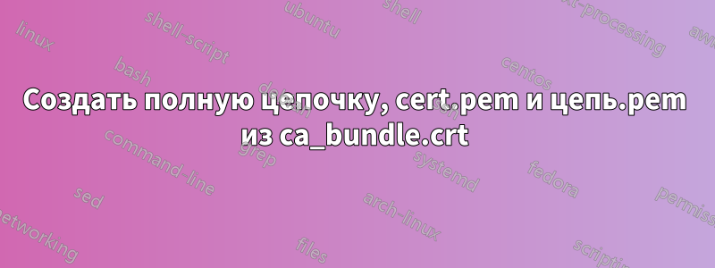 Создать полную цепочку, cert.pem и цепь.pem из ca_bundle.crt