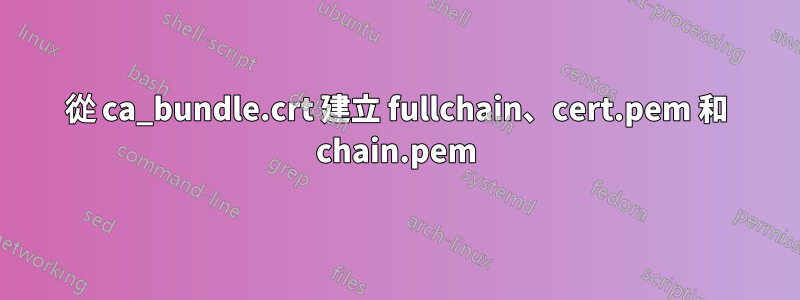 從 ca_bundle.crt 建立 fullchain、cert.pem 和 chain.pem