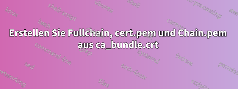 Erstellen Sie Fullchain, cert.pem und Chain.pem aus ca_bundle.crt
