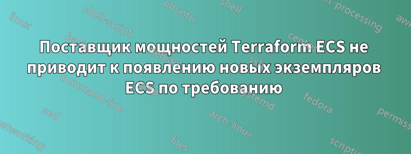 Поставщик мощностей Terraform ECS не приводит к появлению новых экземпляров ECS по требованию