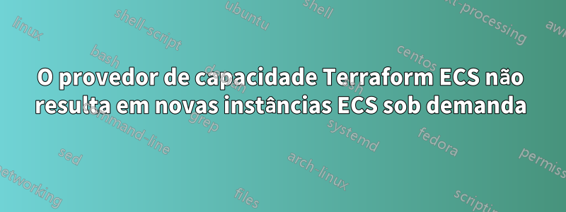 O provedor de capacidade Terraform ECS não resulta em novas instâncias ECS sob demanda