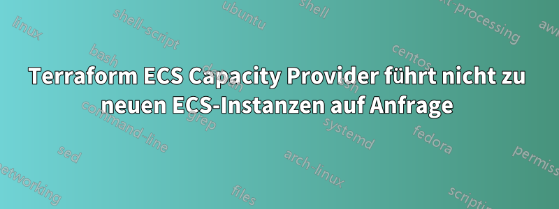 Terraform ECS Capacity Provider führt nicht zu neuen ECS-Instanzen auf Anfrage