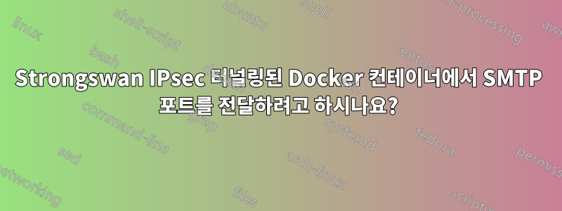 Strongswan IPsec 터널링된 Docker 컨테이너에서 SMTP 포트를 전달하려고 하시나요?