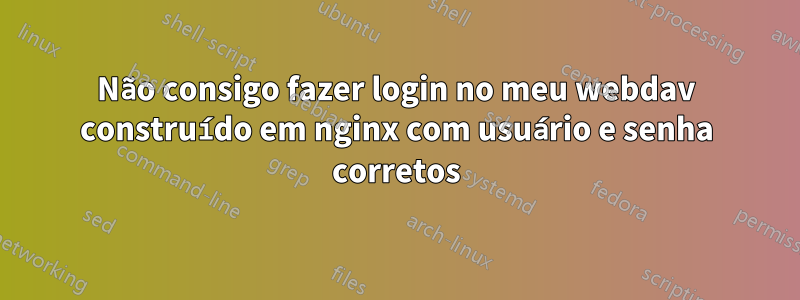 Não consigo fazer login no meu webdav construído em nginx com usuário e senha corretos