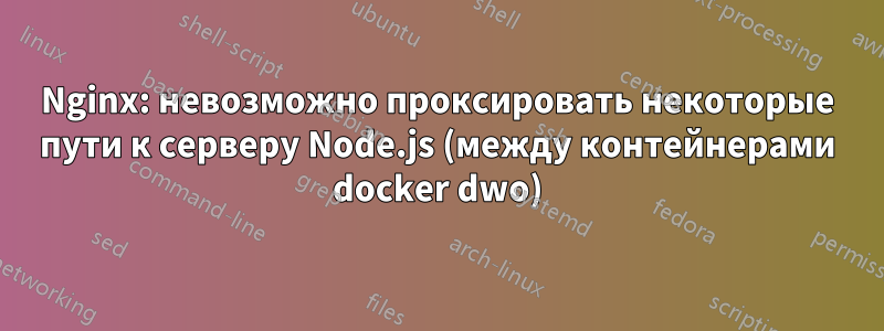 Nginx: невозможно проксировать некоторые пути к серверу Node.js (между контейнерами docker dwo)