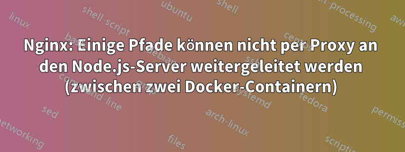 Nginx: Einige Pfade können nicht per Proxy an den Node.js-Server weitergeleitet werden (zwischen zwei Docker-Containern)