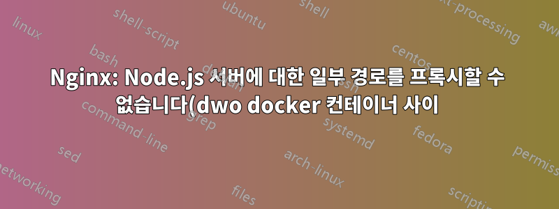 Nginx: Node.js 서버에 대한 일부 경로를 프록시할 수 없습니다(dwo docker 컨테이너 사이).