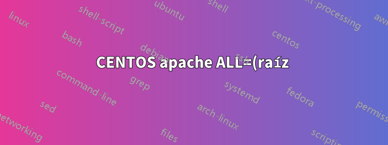 CENTOS apache ALL=(raíz) NOPASSWD: /path/to/shell.sh no funciona