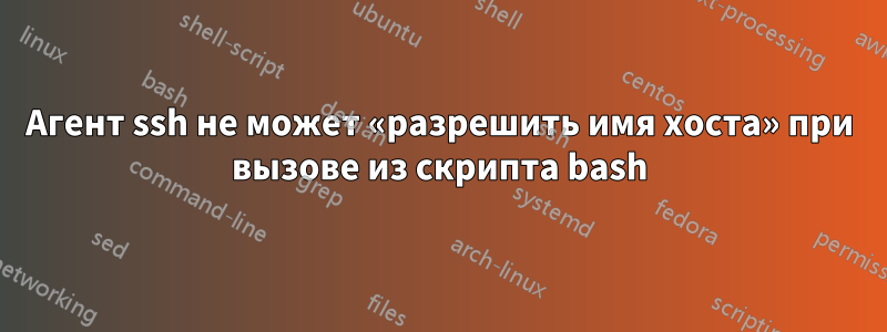 Агент ssh не может «разрешить имя хоста» при вызове из скрипта bash