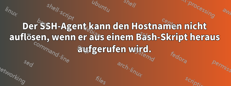 Der SSH-Agent kann den Hostnamen nicht auflösen, wenn er aus einem Bash-Skript heraus aufgerufen wird.