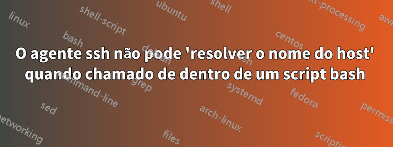 O agente ssh não pode 'resolver o nome do host' quando chamado de dentro de um script bash