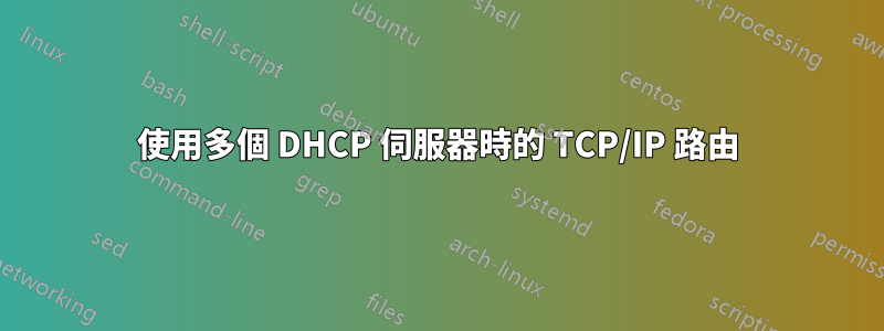 使用多個 DHCP 伺服器時的 TCP/IP 路由