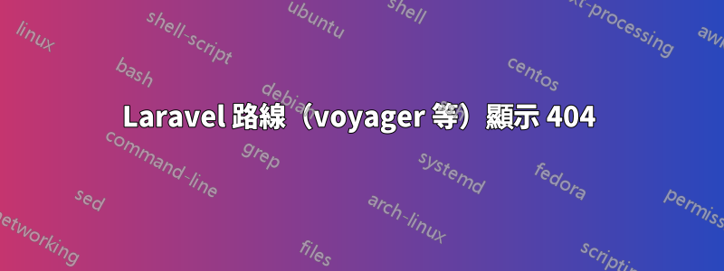 Laravel 路線（voyager 等）顯示 404