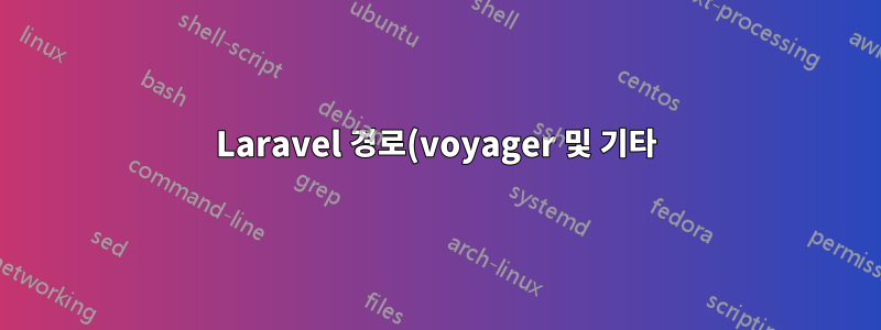 Laravel 경로(voyager 및 기타)는 404를 보여줍니다.