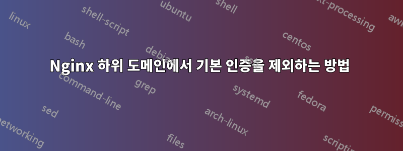 Nginx 하위 도메인에서 기본 인증을 제외하는 방법