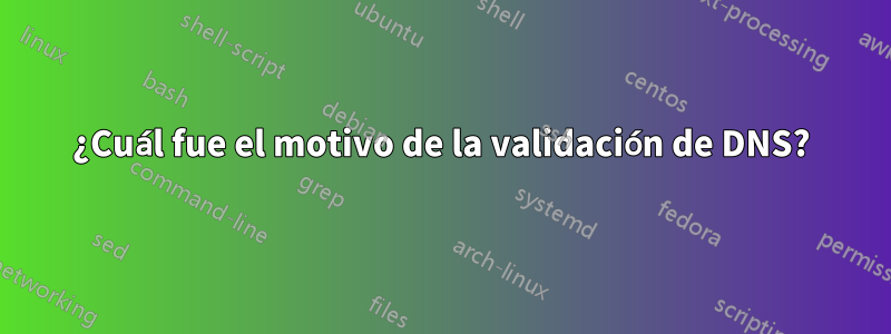 ¿Cuál fue el motivo de la validación de DNS?