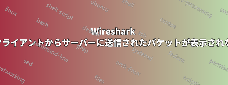 Wireshark でクライアントからサーバーに送信されたパケットが表示されない