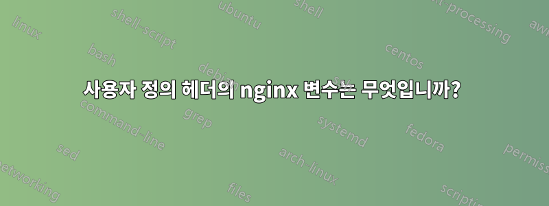 사용자 정의 헤더의 nginx 변수는 무엇입니까?