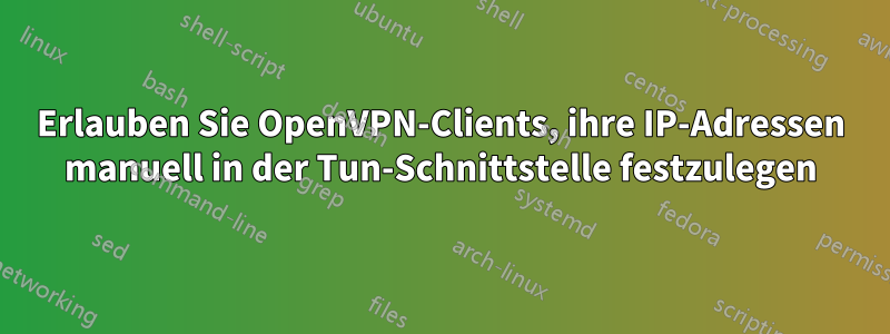Erlauben Sie OpenVPN-Clients, ihre IP-Adressen manuell in der Tun-Schnittstelle festzulegen
