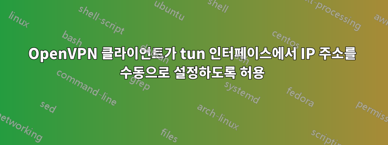 OpenVPN 클라이언트가 tun 인터페이스에서 IP 주소를 수동으로 설정하도록 허용