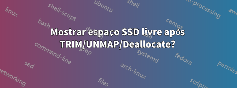 Mostrar espaço SSD livre após TRIM/UNMAP/Deallocate?