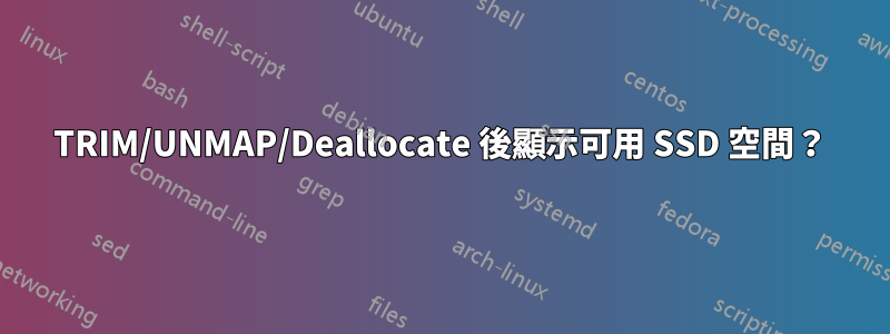 TRIM/UNMAP/Deallocate 後顯示可用 SSD 空間？